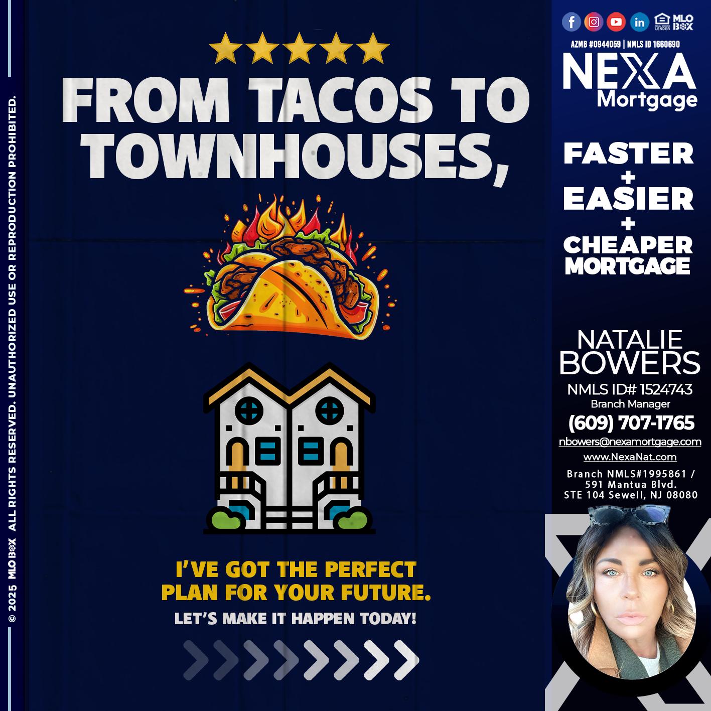from tacos to townhomes - Natalie Bowers -Branch Manager