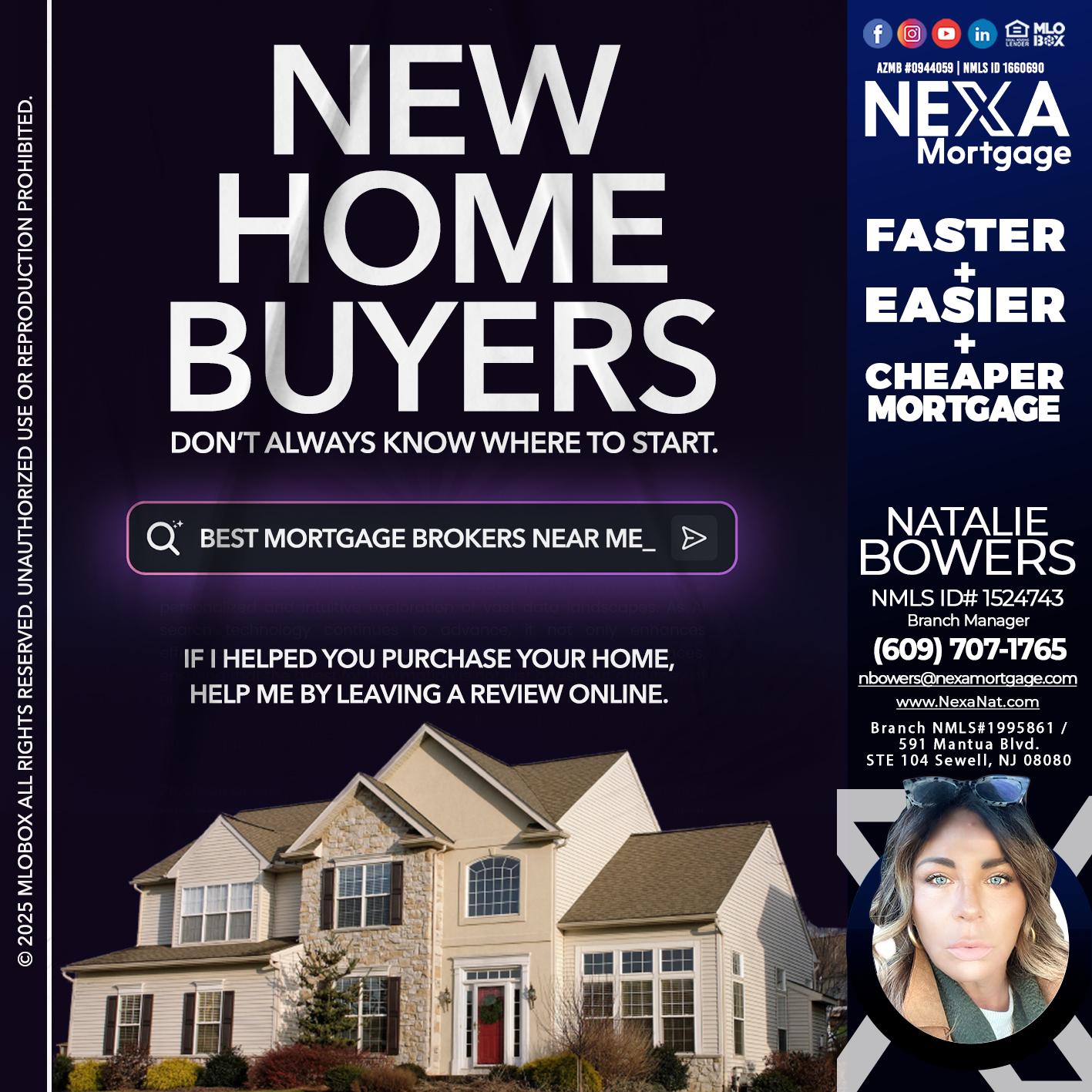 NEW HOME BUYERS - Natalie Bowers -Branch Manager