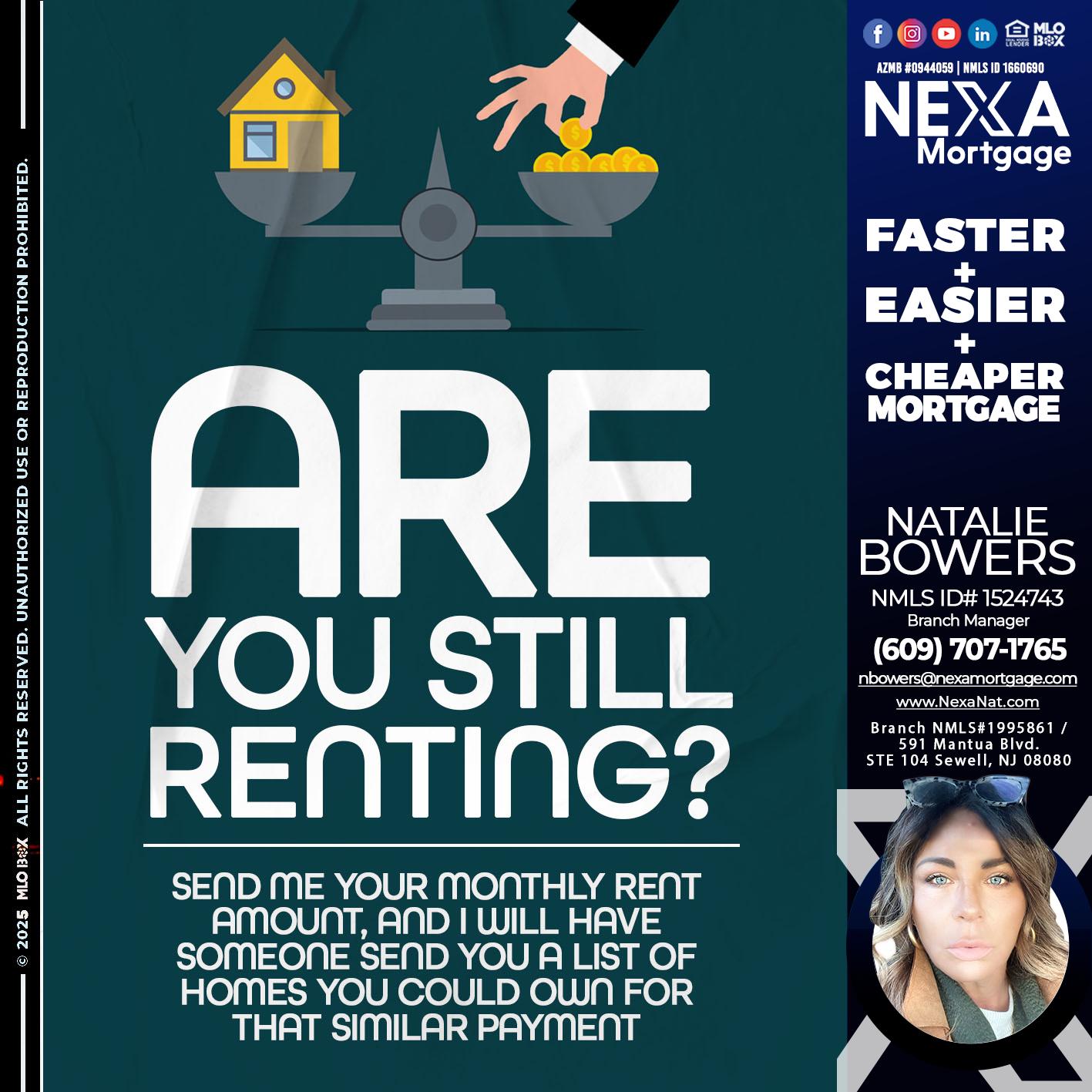 ARE YOU STILL RENTING? - Natalie Bowers -Branch Manager