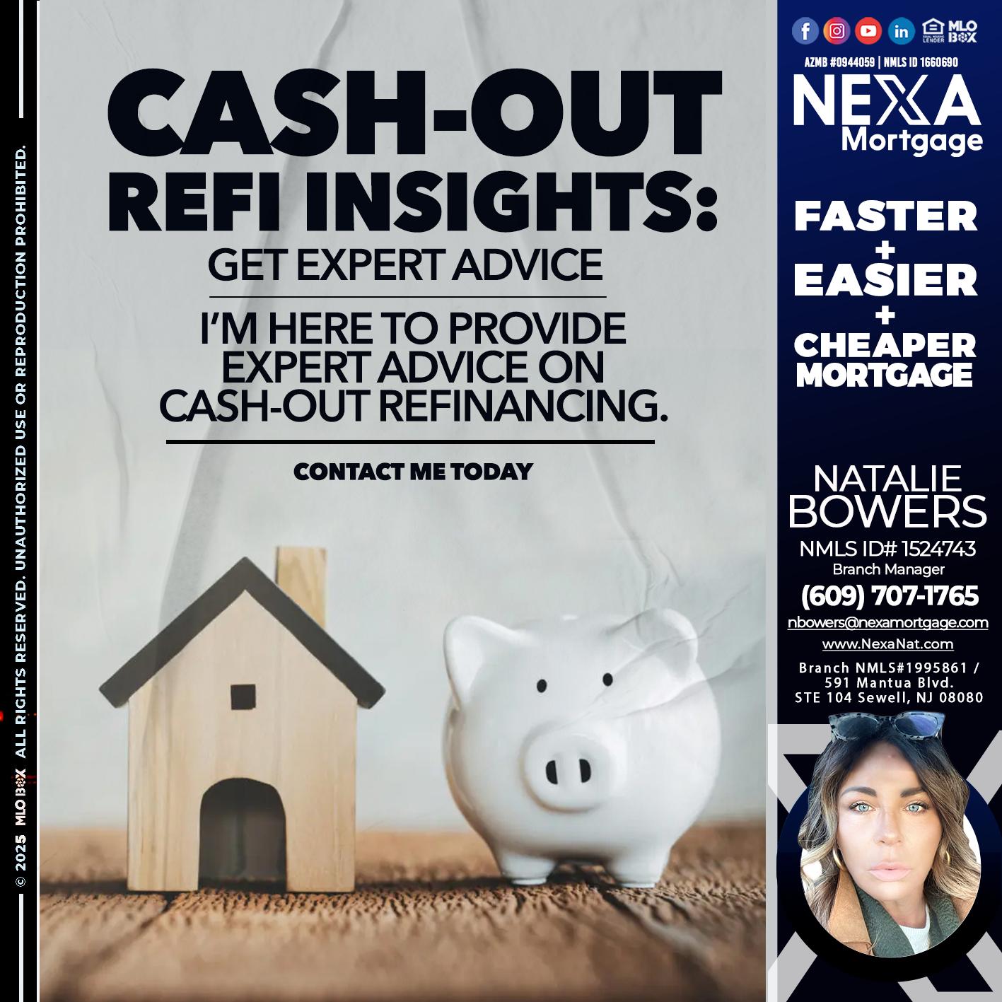 CASH OUT - Natalie Bowers -Branch Manager