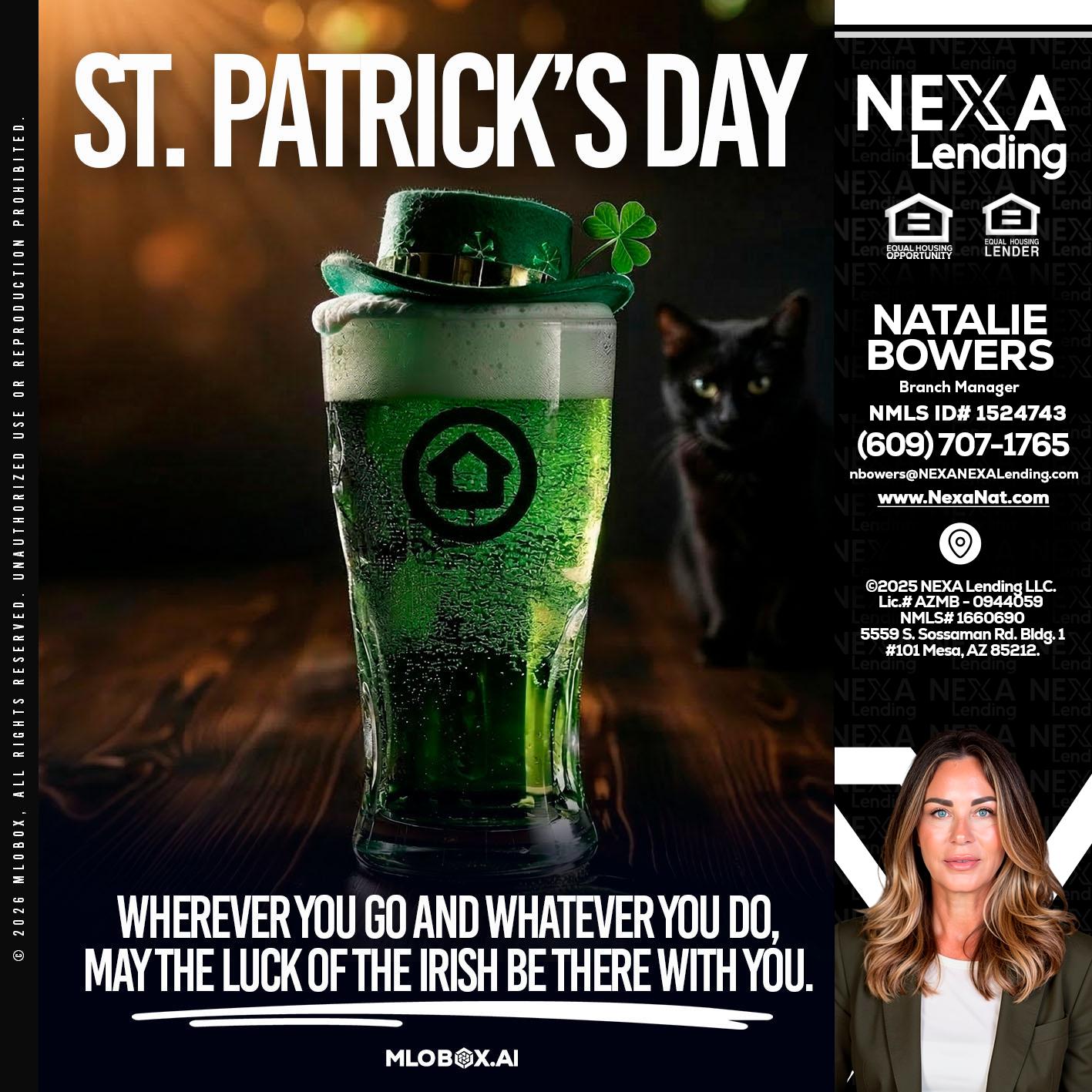 st. Patricks day - Natalie Bowers -Branch Manager