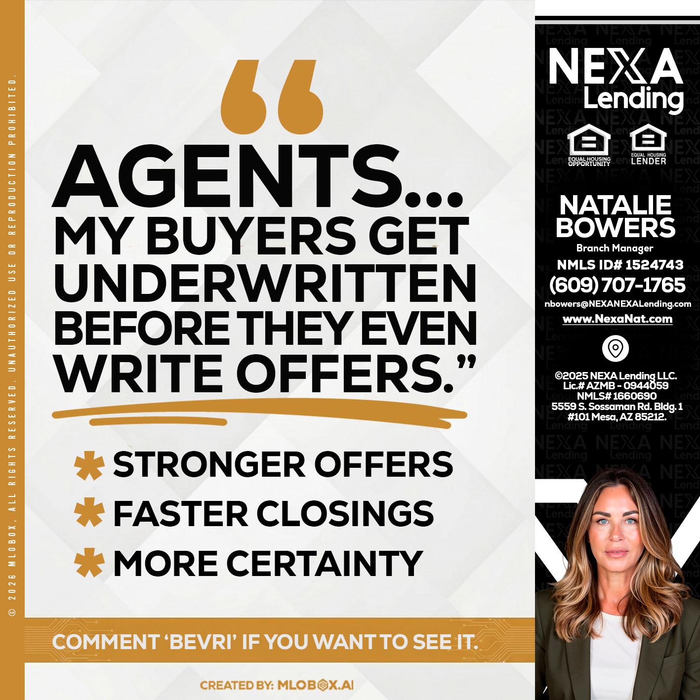 agents - Natalie Bowers -Branch Manager