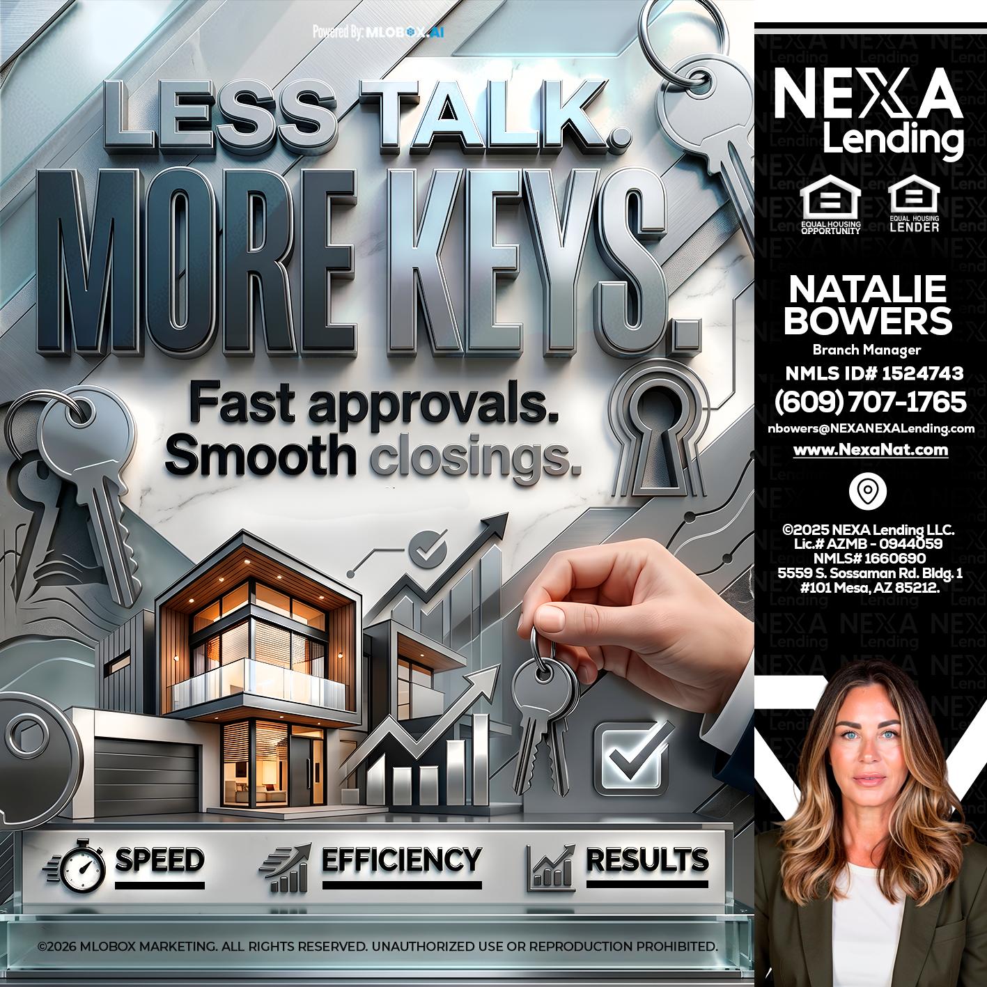 LESS TALK, MORE KEYS! - Natalie Bowers -Branch Manager