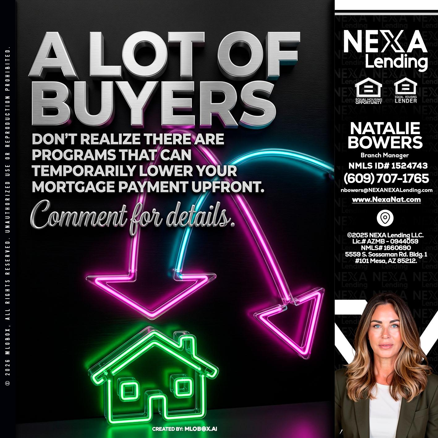 A LOT OF BUYERS - Natalie Bowers -Branch Manager