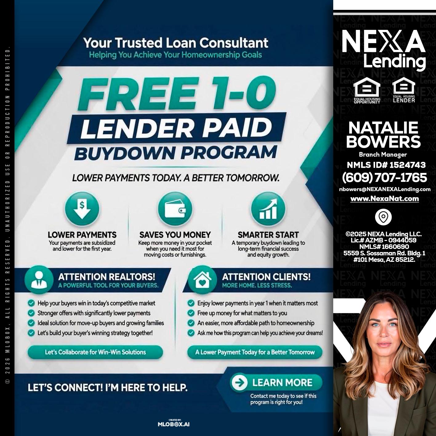 FREE 1-0 - Natalie Bowers -Branch Manager