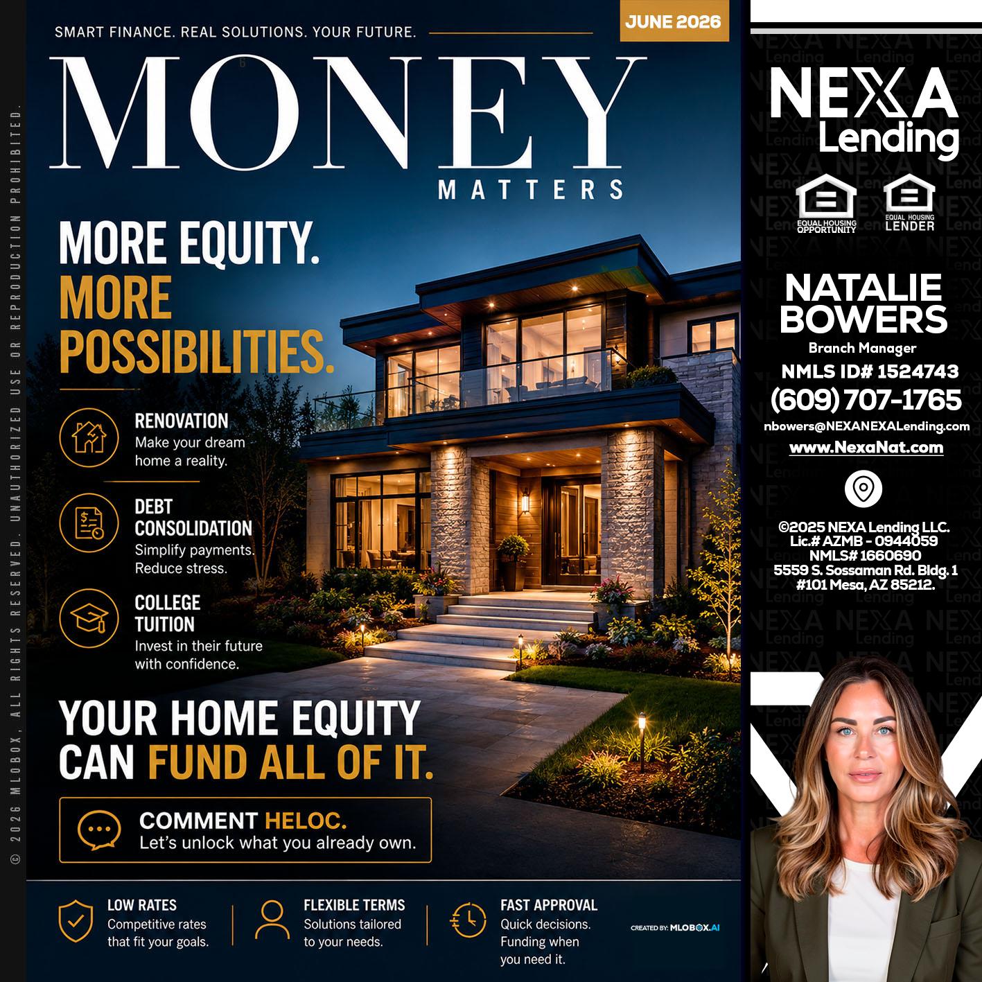 MONEY MATTERS - Natalie Bowers -Branch Manager