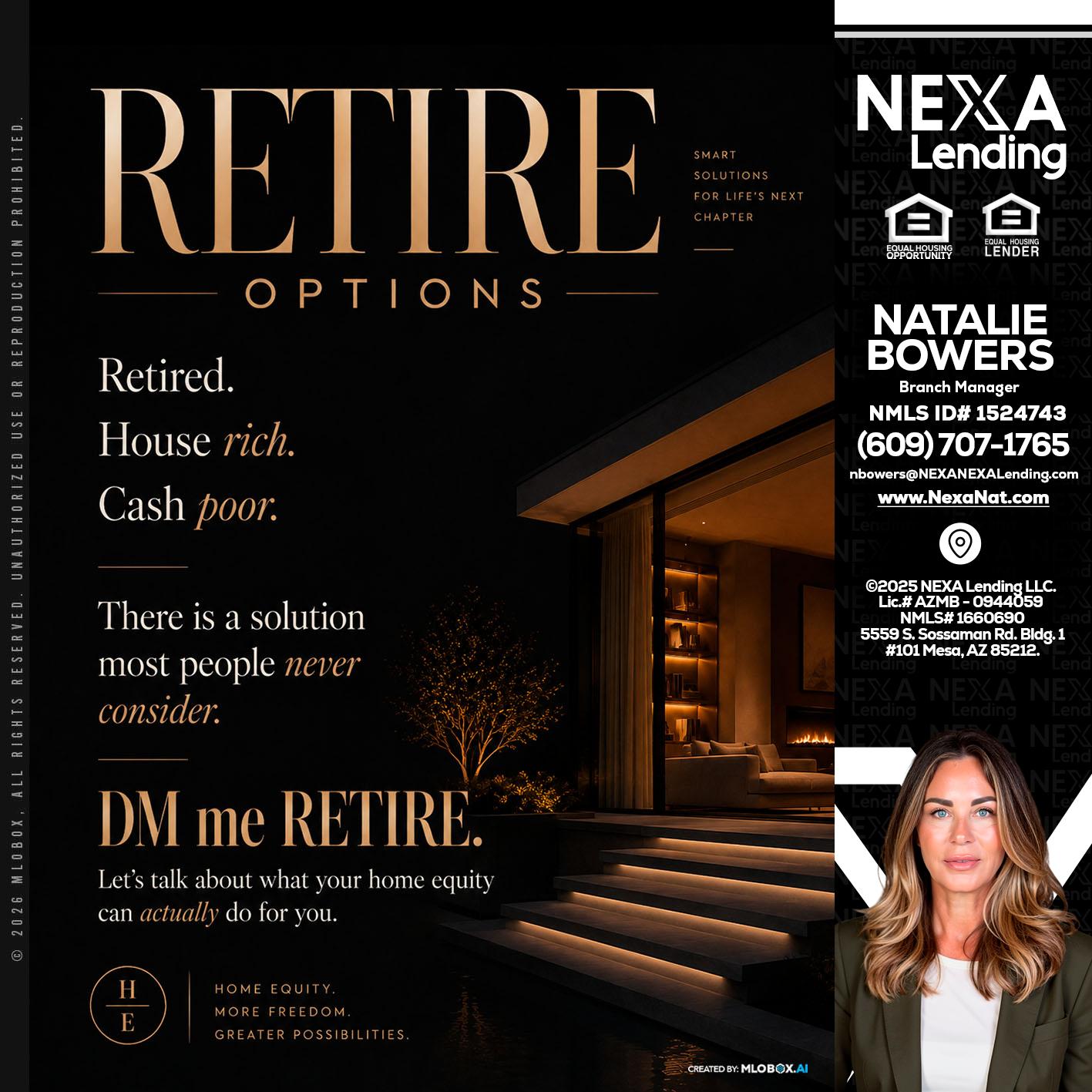 RETIRE LOANS - Natalie Bowers -Branch Manager