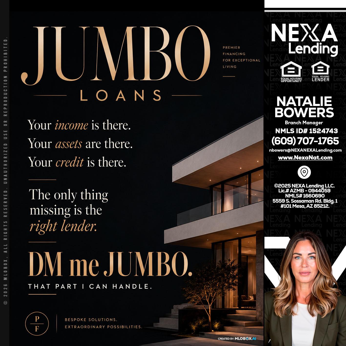JUMBO LOANS - Natalie Bowers -Branch Manager