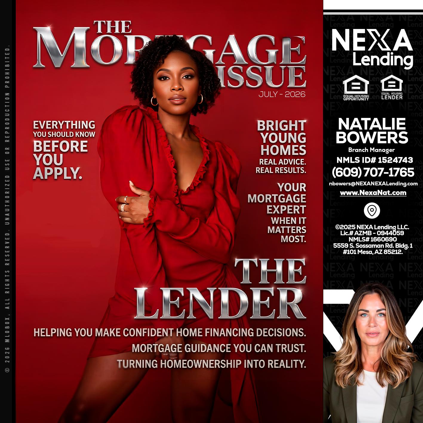THE MORTGAGE ISSUE JULY - Natalie Bowers -Branch Manager
