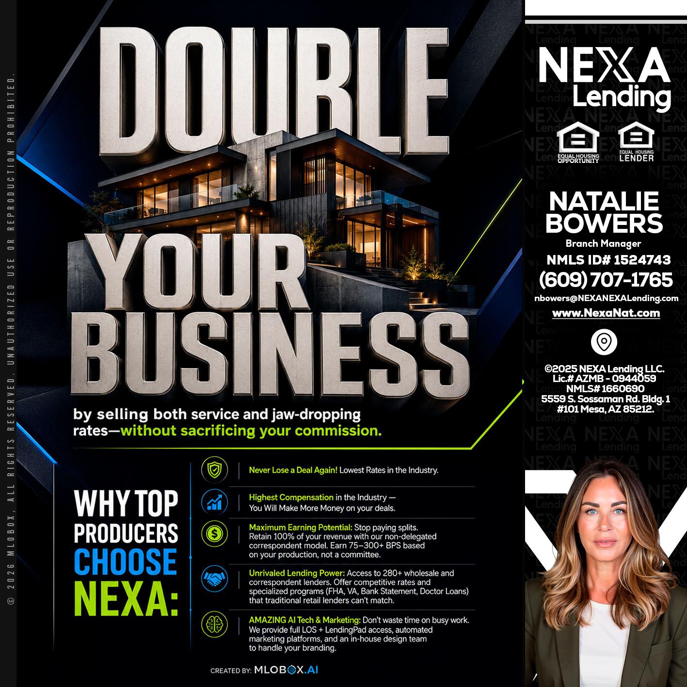 DOUBLE YOUR BUSINESS - Natalie Bowers -Branch Manager