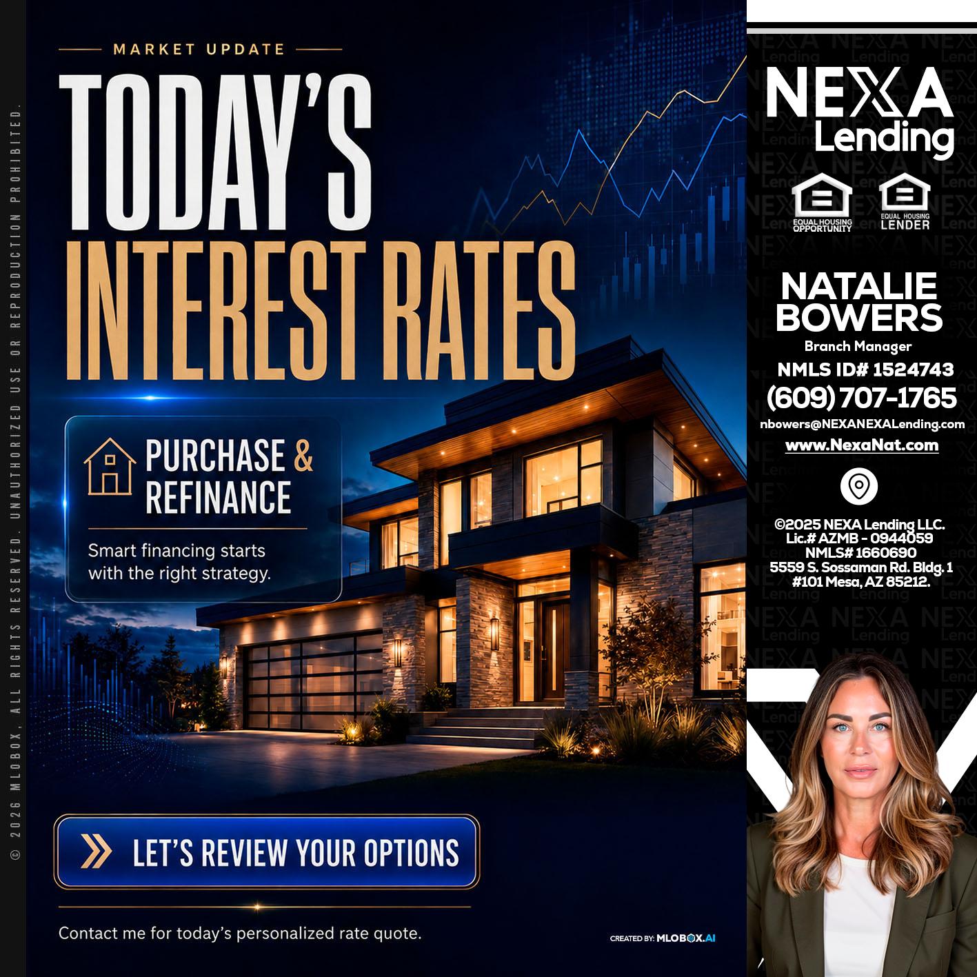 TODAYS RATES - Natalie Bowers -Branch Manager